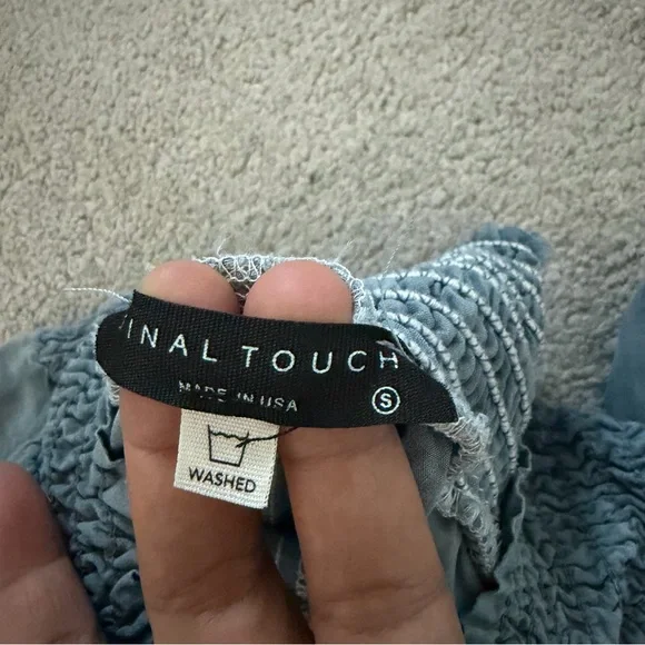 Final Touch Blue Tie-Dye Wide Leg Palazzo Pants Smocked Waist Boho Small USA - Picture 6 of 9